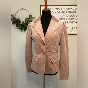 Halogen suede casual blush color jacket